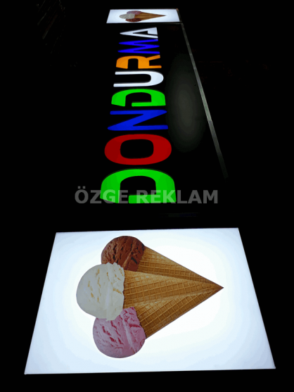 ozge reklam dondurma dekupe oyma tabela