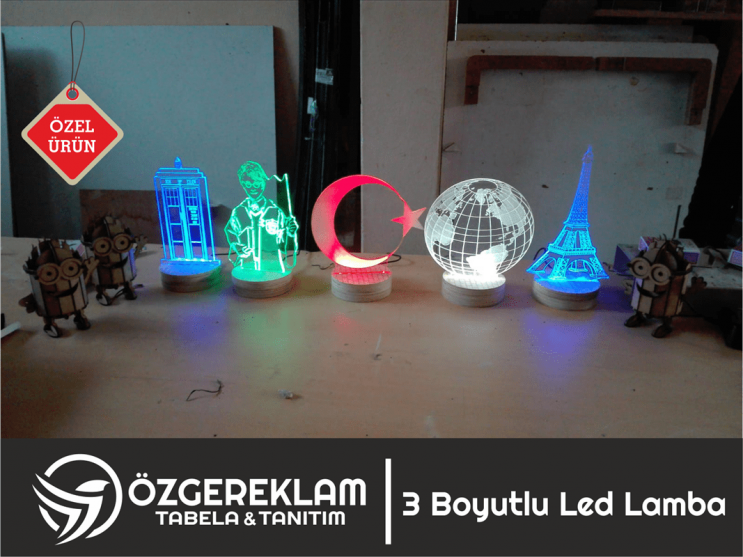 ozge reklam 3d led lamba